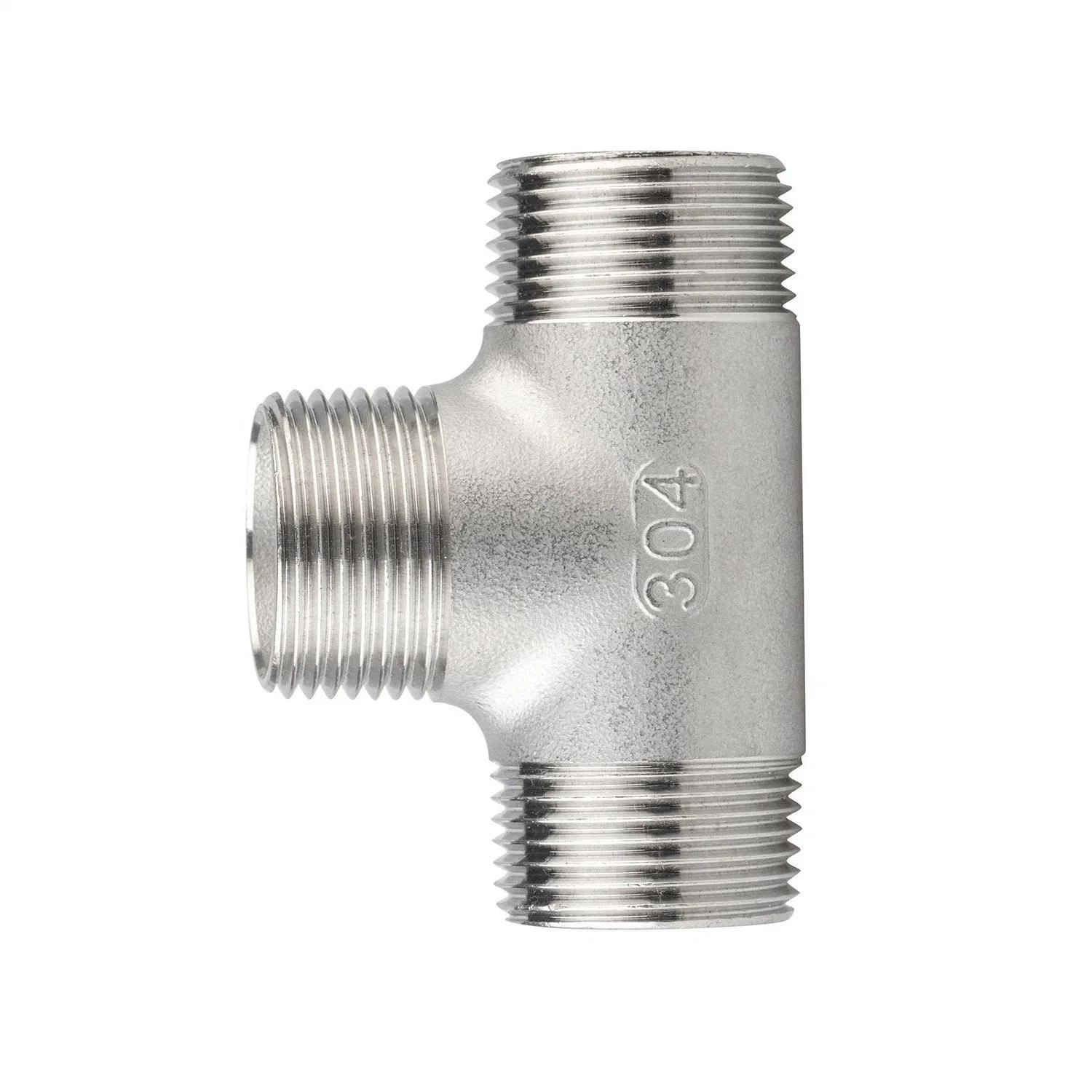 Stainless Steel Pipe Fittings 304 1/4"-4" NPT/BSPT Male Threaded Tee Fitting