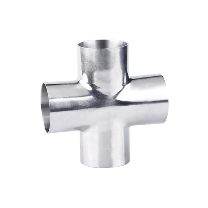 Sanitary Stainless Steel 304 316l Butt Weld Equal Cross Pipe Fitting