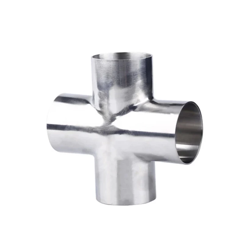 Sanitary Stainless Steel 304 316l Butt Weld Equal Cross Pipe Fitting