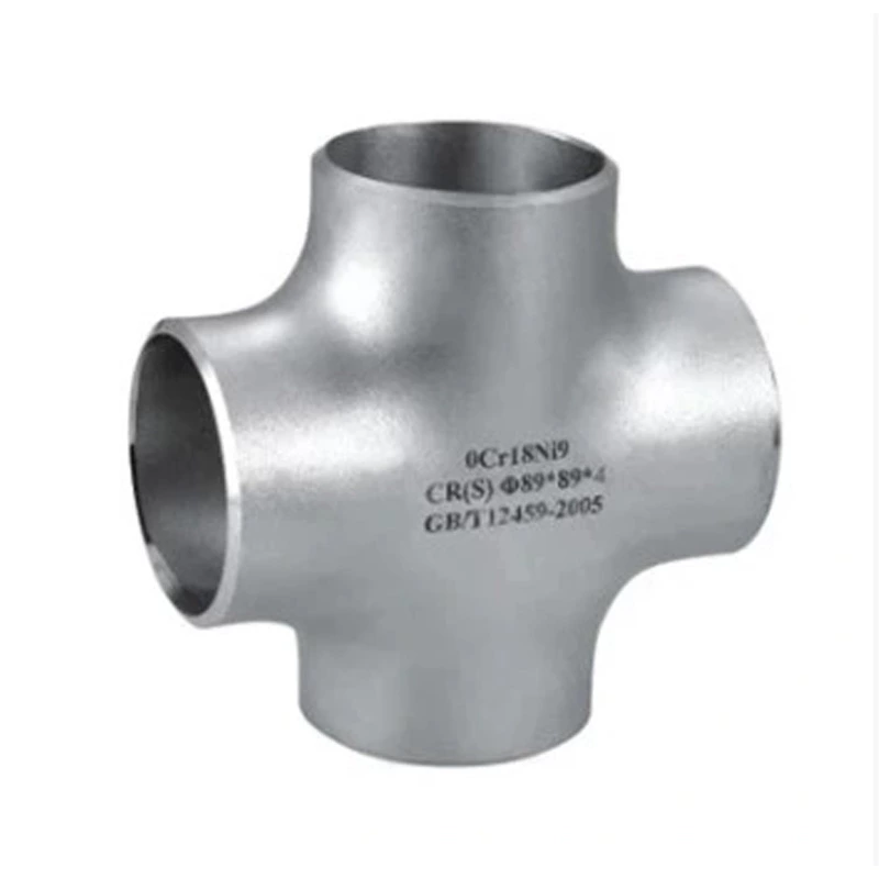 Gb/t12459-2005 Stainless Steel Ss304 Ss316 Seamless Butt-weld Pipe Fitting Cross